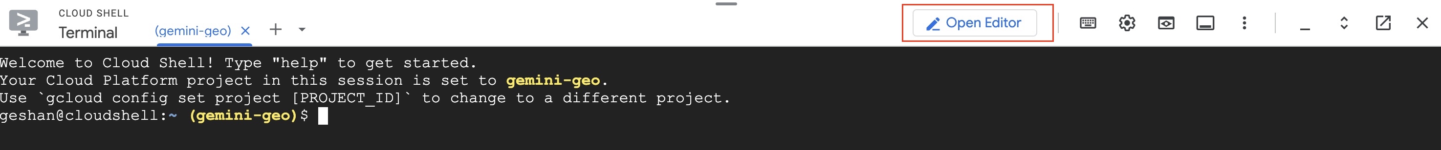 Open editor